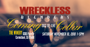 Join the Wreckless Blenders on Nov 10 for a wonderful time tasting.